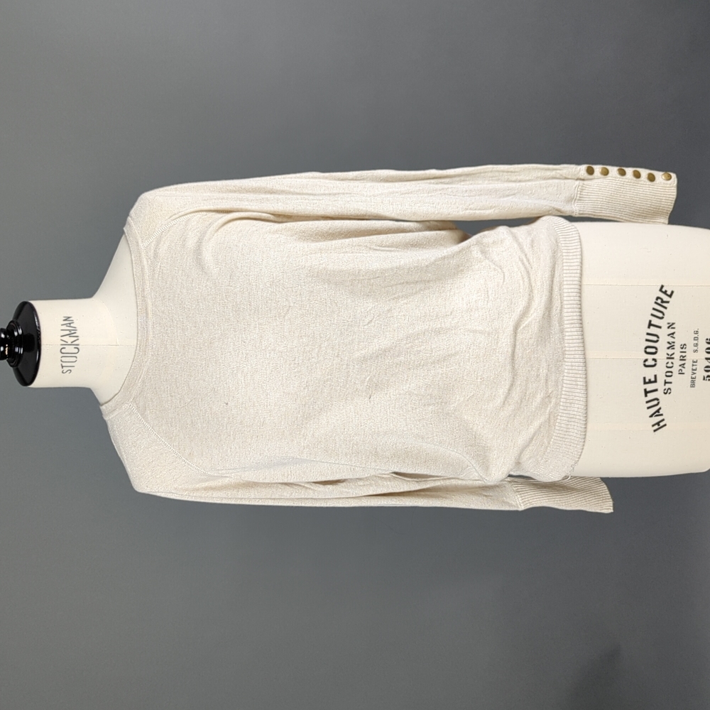 Beige crew neck lightweight sweater